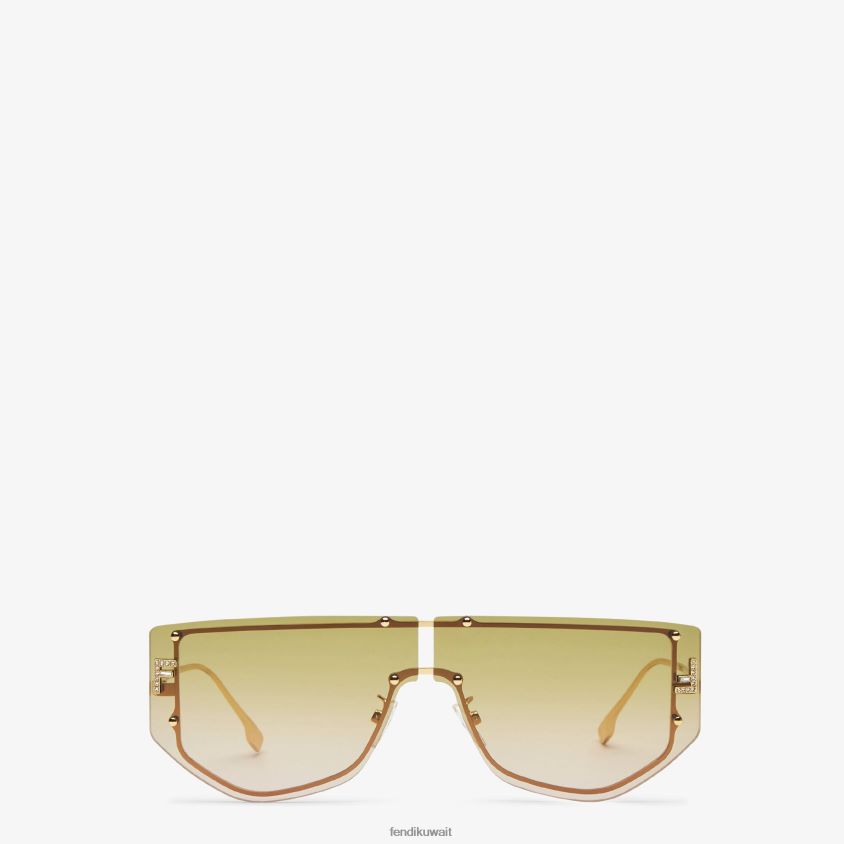 Fendi موضة نحيف نظارات شمسية شيلد مع عدسات متدرجة بلونين RTJZ205 مُكَمِّلات
