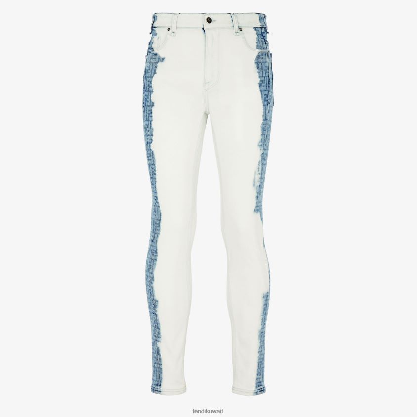 Fendi أبيض رجال الجينز RTJZ2074 ثياب