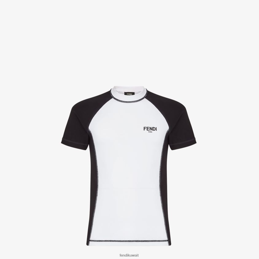 Fendi أبيض رجال القطن تي شيرت RTJZ2109 ثياب