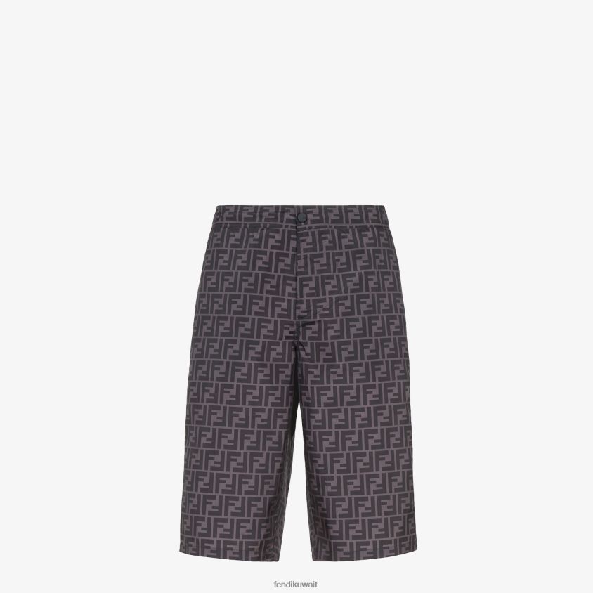 Fendi أسود رجال برمودا نايلون RTJZ2117 ثياب
