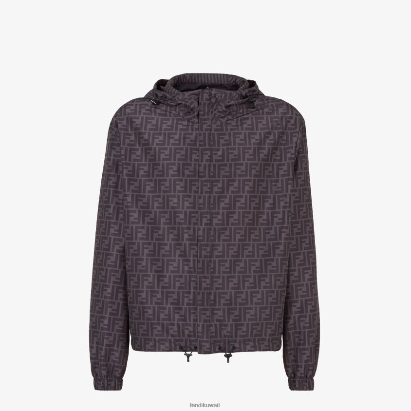 Fendi أسود رجال سترة نايلون RTJZ2130 ثياب