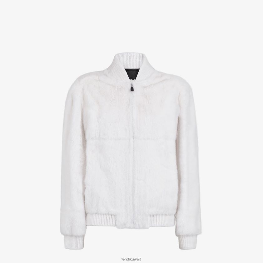 Fendi أبيض رجال مفجر المنك RTJZ2177 ثياب