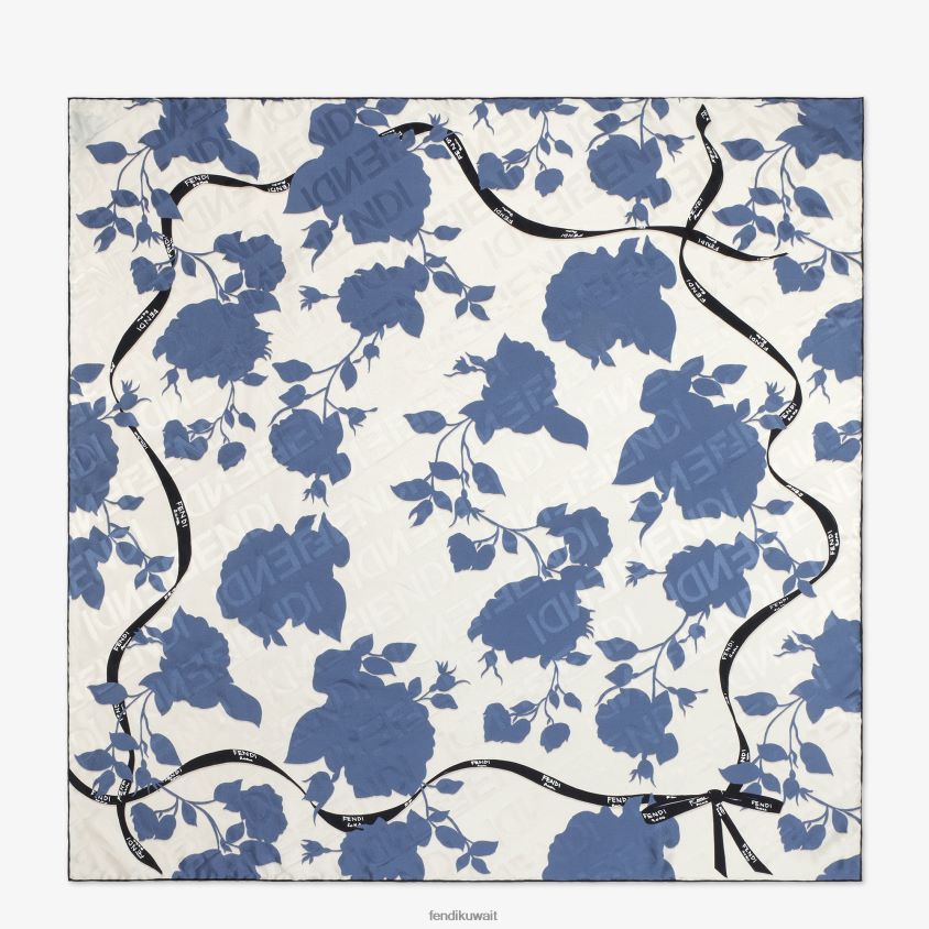 Fendi أزرق نحيف فولار من الحرير العضوي RTJZ218 مُكَمِّلات