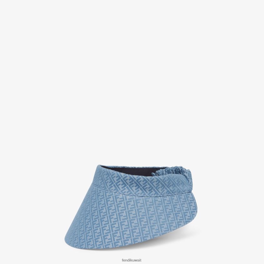 Fendi أزرق نحيف حاجب شمس بتأثير الدنيم RTJZ219 مُكَمِّلات