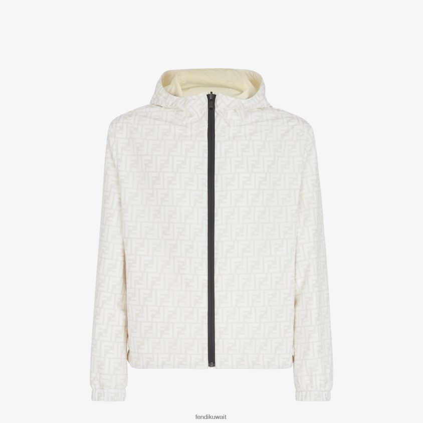 Fendi أبيض رجال سترة نايلون RTJZ2203 ثياب