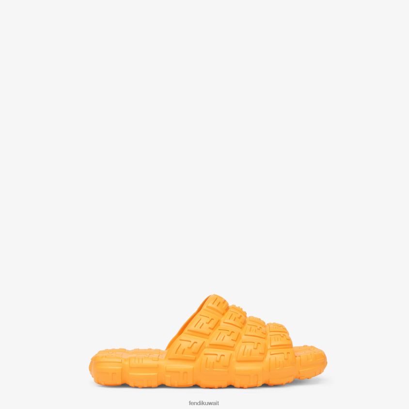 Fendi البرتقالي رجال شرائح مطاطية RTJZ2228 أحذية
