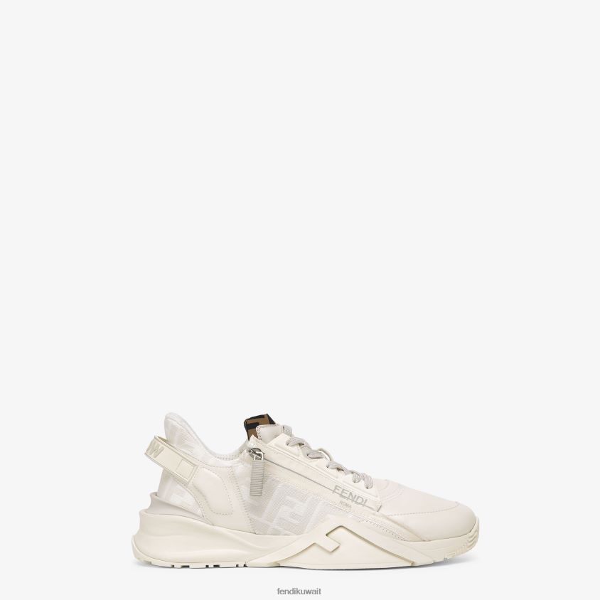 Fendi أبيض رجال قمم جلدية منخفضة RTJZ2236 أحذية