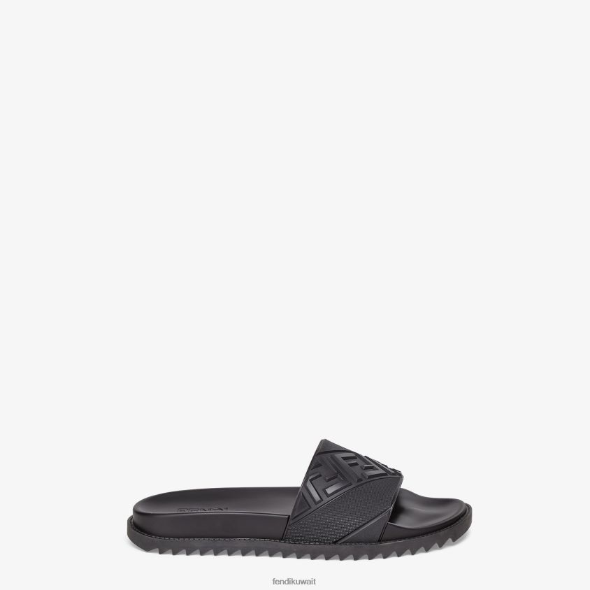 Fendi أسود رجال وسادة قدم مطاطية RTJZ2254 أحذية