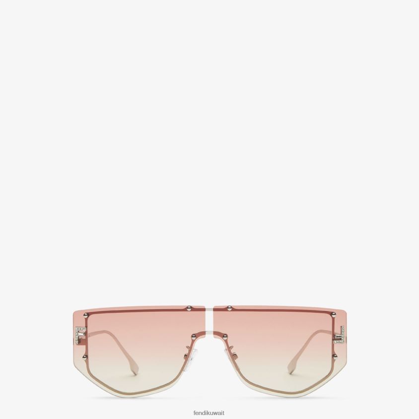Fendi موضة نحيف نظارات شمسية شيلد مع عدسات متدرجة بلونين RTJZ228 مُكَمِّلات