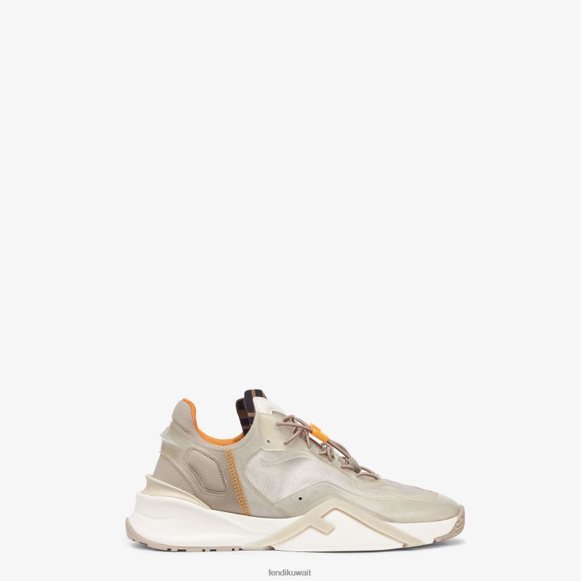 Fendi اللون البيج رجال نايلون منخفض القمم RTJZ2291 أحذية