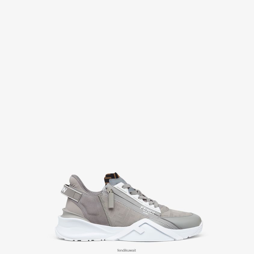 Fendi رمادي رجال المدربين النسيج RTJZ2304 أحذية