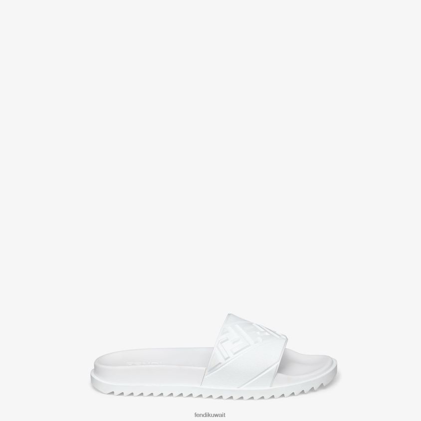Fendi أبيض رجال وسادة قدم مطاطية RTJZ2321 أحذية