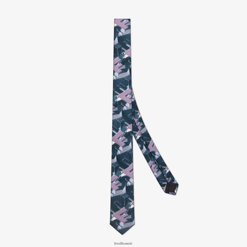 Fendi متعدد الألوان رجال ربطة عنق حريرية RTJZ2366 مُكَمِّلات