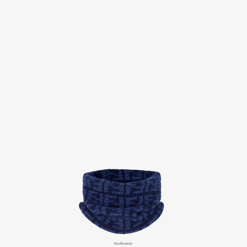 Fendi أزرق رجال طوق الكشمير RTJZ2463 مُكَمِّلات