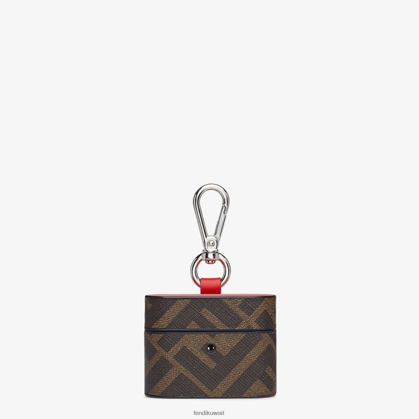 Fendi بني رجال حالة النسيج RTJZ2519 مُكَمِّلات