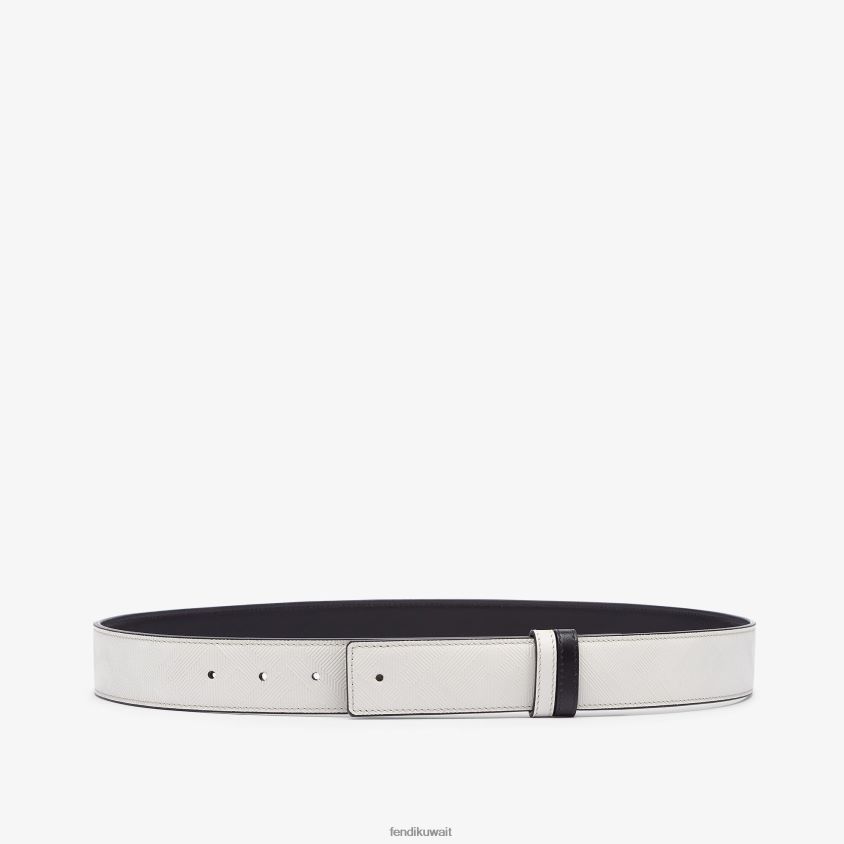 Fendi رمادي رجال حزام جلد الظل ذو وجهين RTJZ2553 مُكَمِّلات