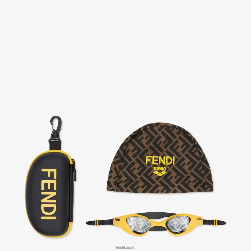 Fendi أصفر رجال نظارات السباحة RTJZ2570 مُكَمِّلات