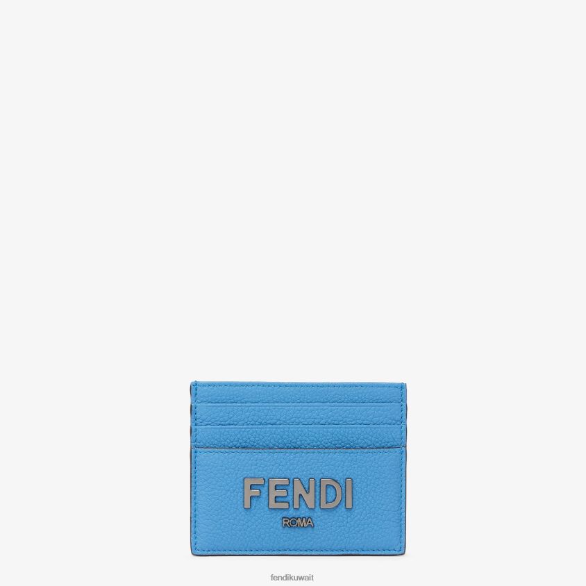 Fendi أزرق فاتح رجال حامل بطاقات جلدي مميز RTJZ2611 مُكَمِّلات