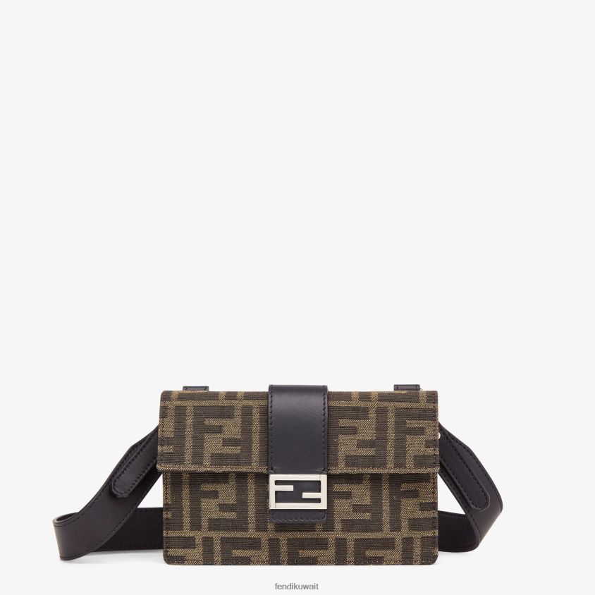 Fendi بني رجال حقيبة من قماش الجاكار RTJZ2619 مُكَمِّلات