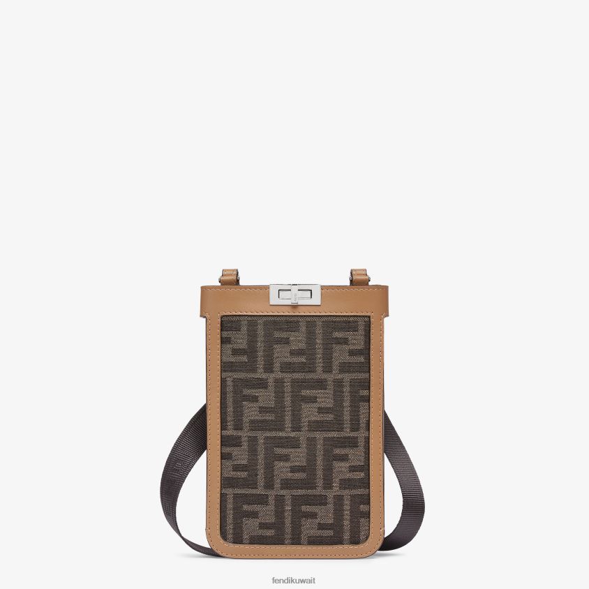 Fendi بني رجال حالة الهاتف النسيج RTJZ2620 مُكَمِّلات