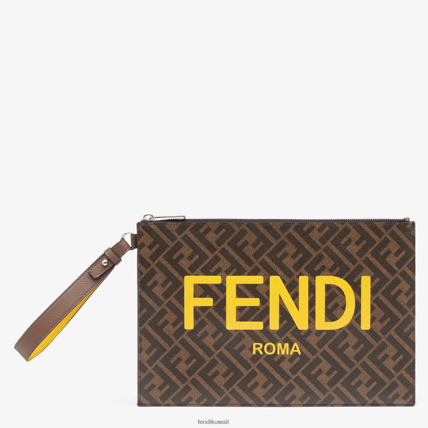 Fendi بني رجال الحقيبة القماش RTJZ2635 مُكَمِّلات