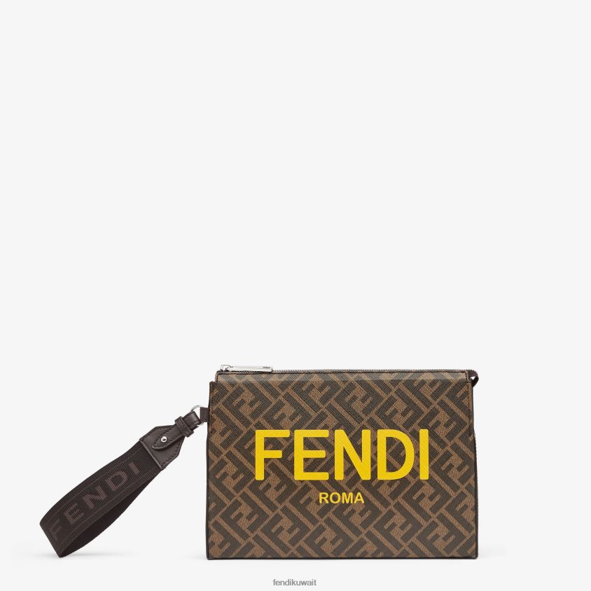 Fendi بني رجال الحقيبة النسيج وما يليها RTJZ2636 مُكَمِّلات