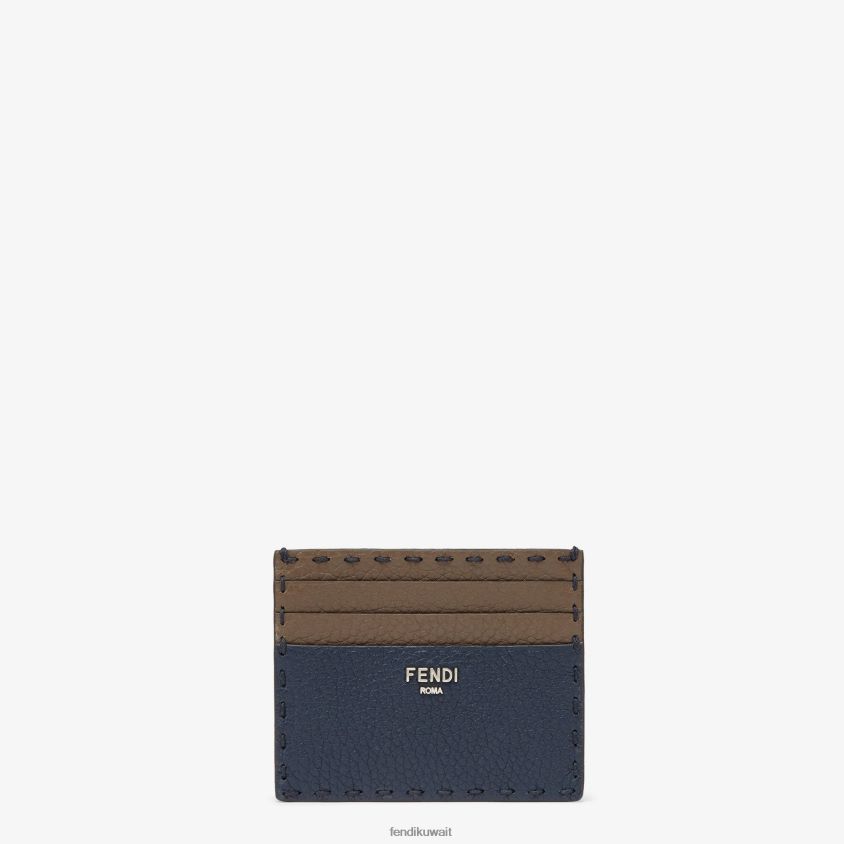Fendi أزرق رجال حامل بطاقات جلد سيليريا RTJZ2646 مُكَمِّلات