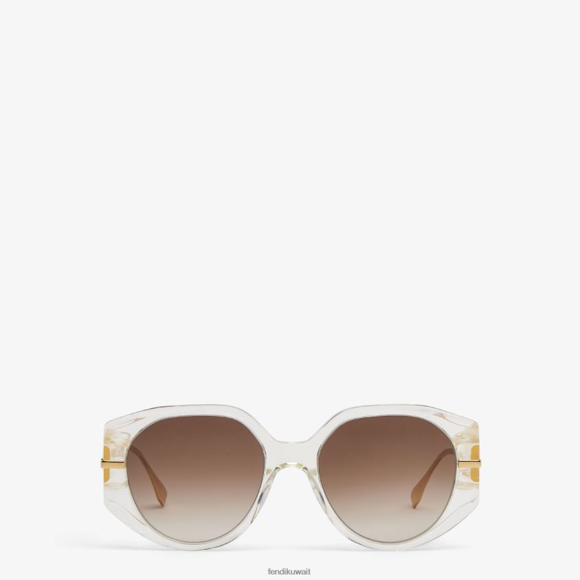 Fendi أبيض نحيف النظارات الشمسية خلات شفافة RTJZ266 مُكَمِّلات
