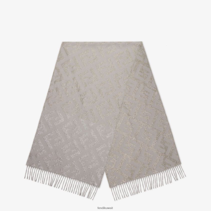 Fendi اللون البيج نحيف حمامة الكشمير وشاح RTJZ267 مُكَمِّلات