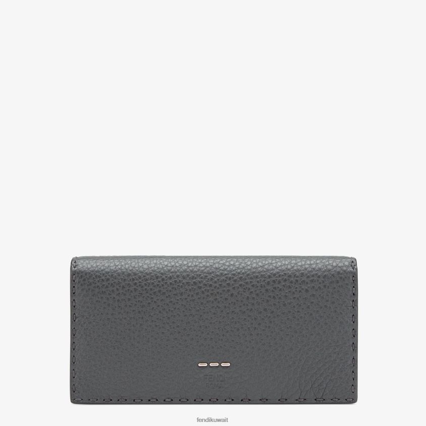 Fendi رمادي رجال كونتيننتال من الجلد الروماني RTJZ2682 مُكَمِّلات