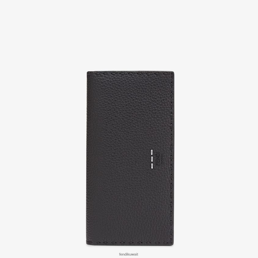 Fendi أسود رجال الجلود الرومانية القارية RTJZ2683 مُكَمِّلات