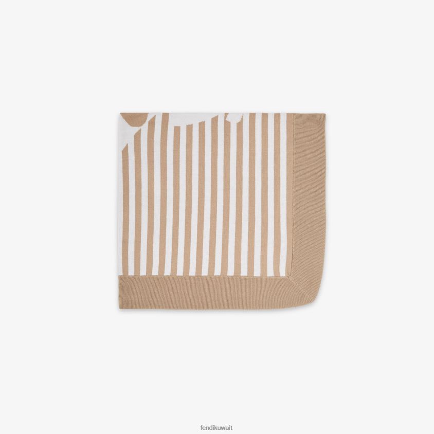 Fendi اللون البيج أطفال بطانية محبوكة RTJZ2750 مُكَمِّلات