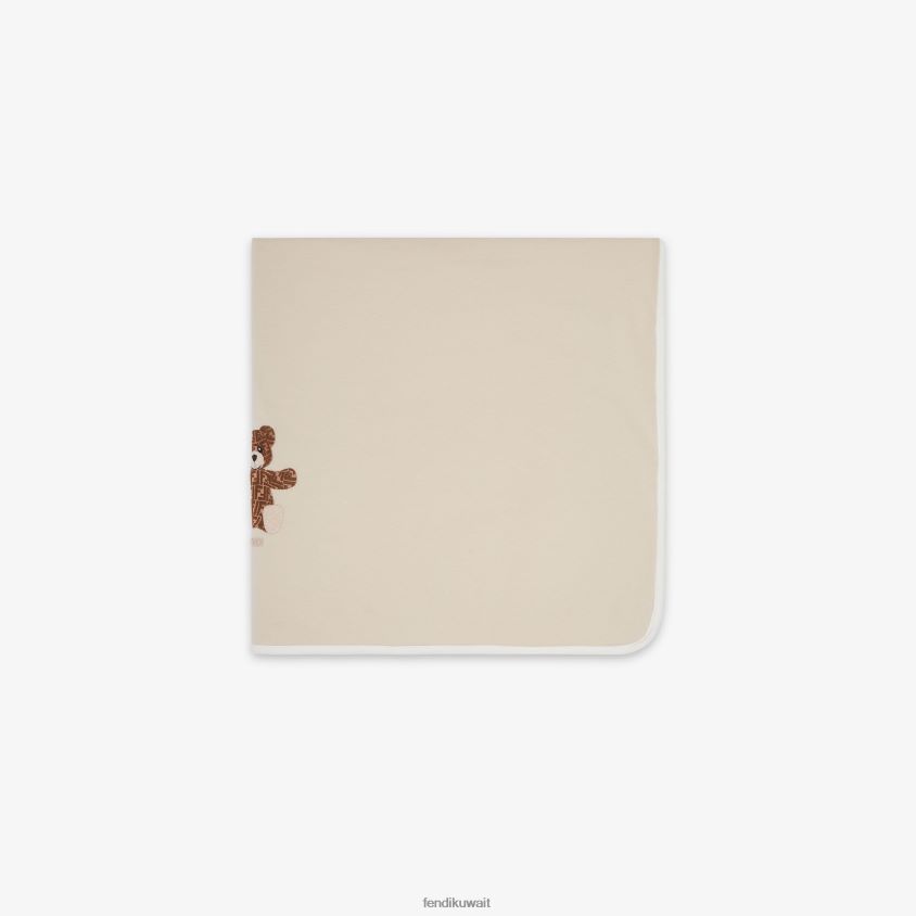 Fendi اللون البيج أطفال بطانية جيرسي مع التطريز RTJZ2762 مُكَمِّلات