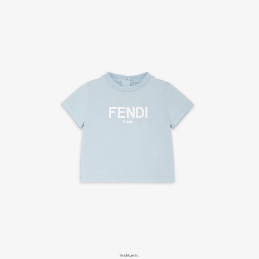 Fendi أزرق فاتح أطفال تي شيرت جيرسي للأطفال RTJZ2767 ثياب