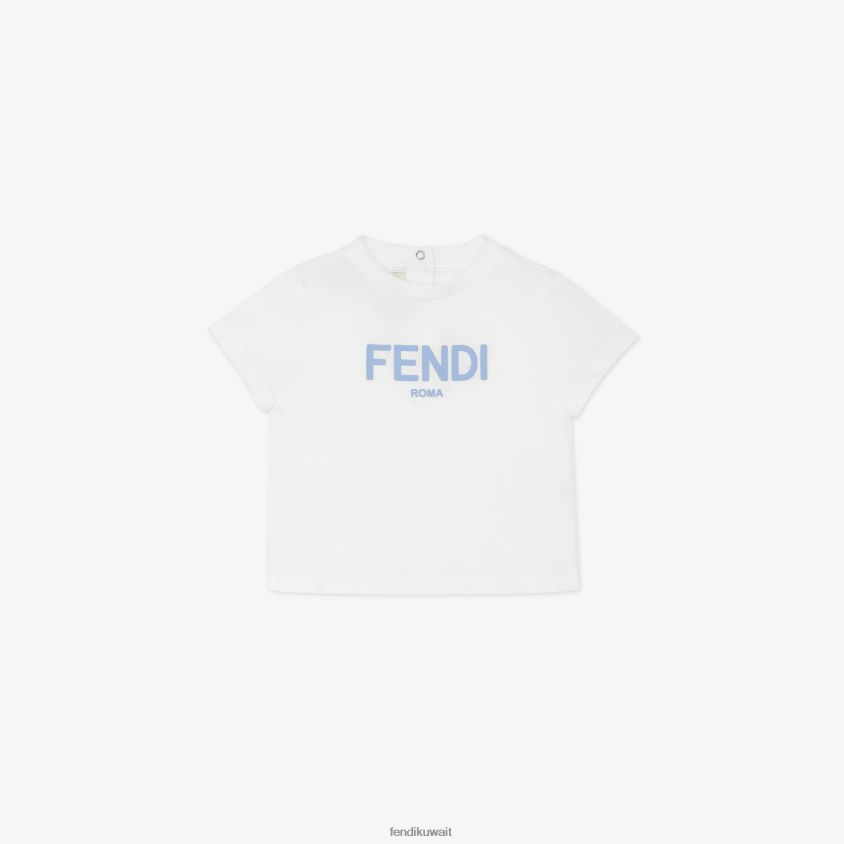 Fendi أبيض أطفال تيشيرت جيرسي روما RTJZ2798 ثياب