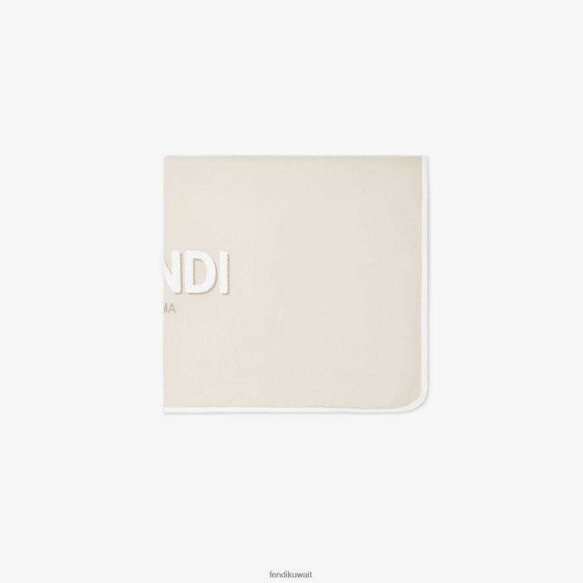 Fendi اللون البيج أطفال بطانية جيرسي روما RTJZ2808 مُكَمِّلات