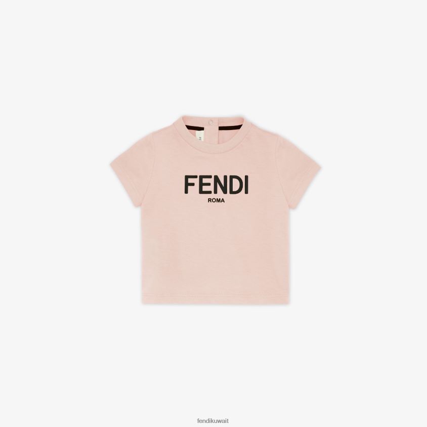 Fendi لون القرنفل أطفال تيشيرت جيرسي روما RTJZ2811 ثياب