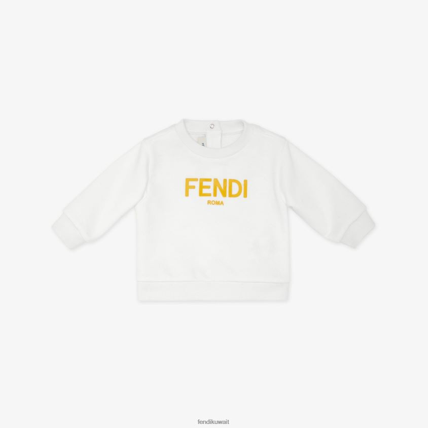 Fendi أبيض أطفال سترة روما RTJZ2812 ثياب