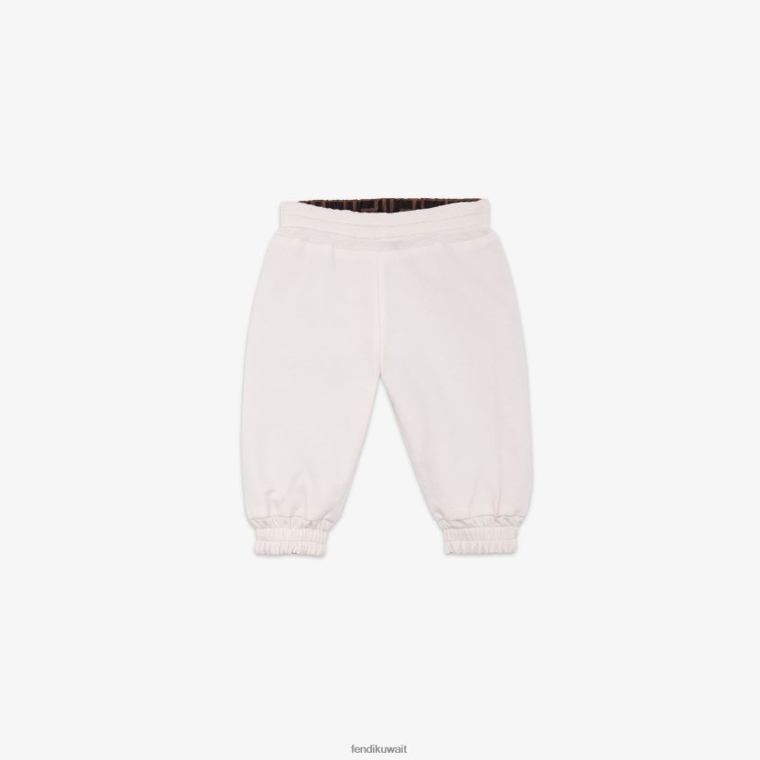 Fendi لون القرنفل أطفال بنطال ذو وجهين مصنوع من الصوف والنايلون RTJZ2818 ثياب