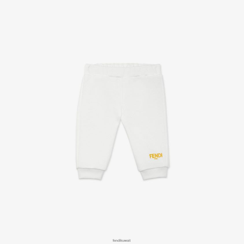 Fendi أبيض أطفال السراويل جيرسي روما RTJZ2819 ثياب