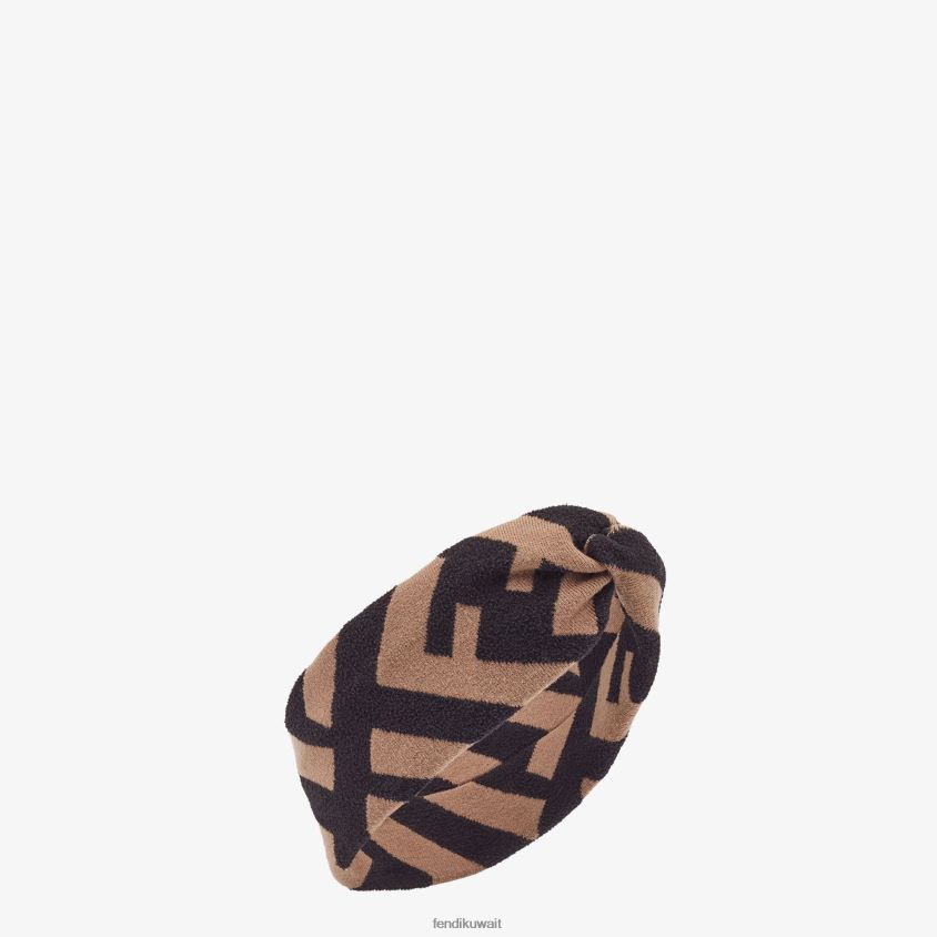 Fendi بني نحيف شريط متعدد الصوف والفسكوز RTJZ284 مُكَمِّلات