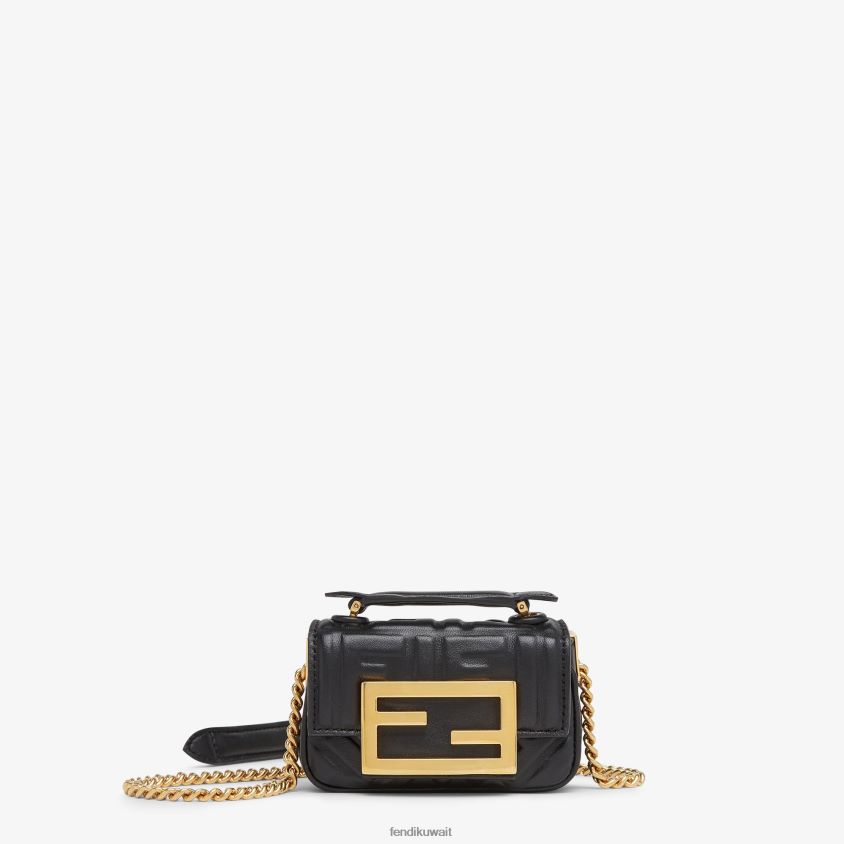 Fendi أسود نحيف حقيبة صغيرة من جلد نابا RTJZ286 مُكَمِّلات