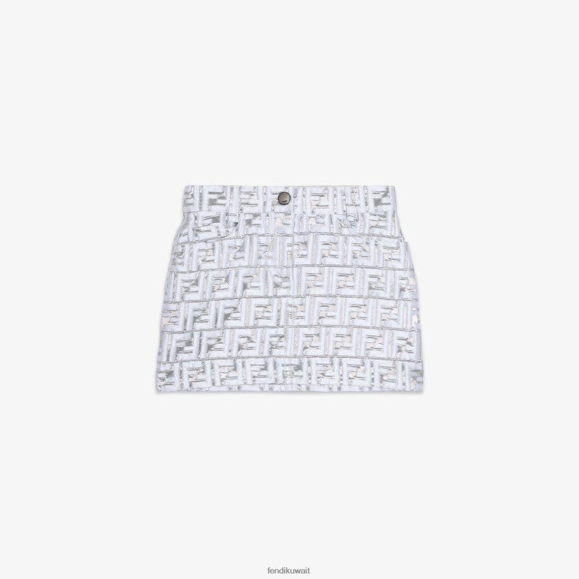 Fendi فضة أطفال تنورة جاكار صغار RTJZ2866 ثياب