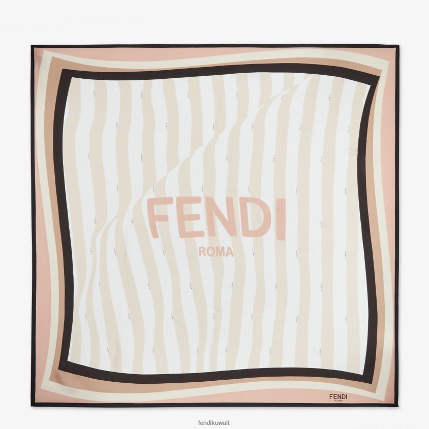 Fendi متعدد الألوان نحيف فولار الحرير RTJZ290 مُكَمِّلات