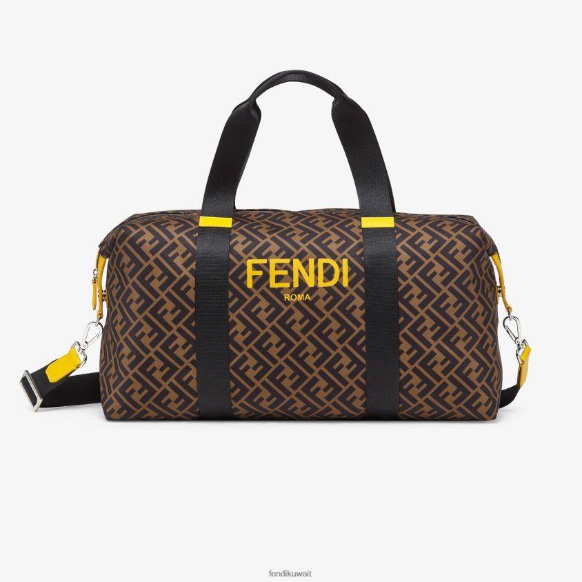 Fendi متعدد الألوان أطفال حقيبة عطلة نهاية الأسبوع من النايلون مع طباعة روما RTJZ2903 مُكَمِّلات