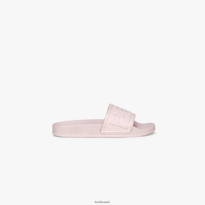 Fendi لون القرنفل أطفال شرائح حمام السباحة المطاطية مع الشعار RTJZ2913 أحذية