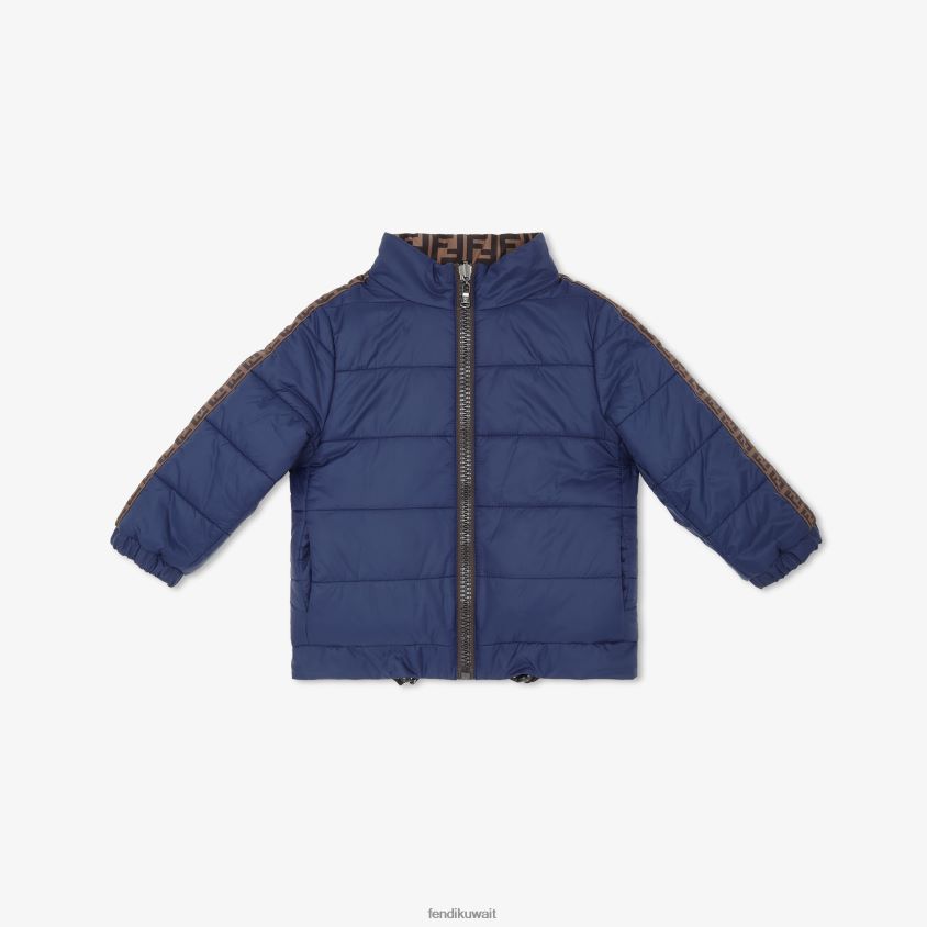 Fendi موضة أطفال سترة ذات وجهين باللون الأزرق الداكن مع شعار RTJZ2936 ثياب