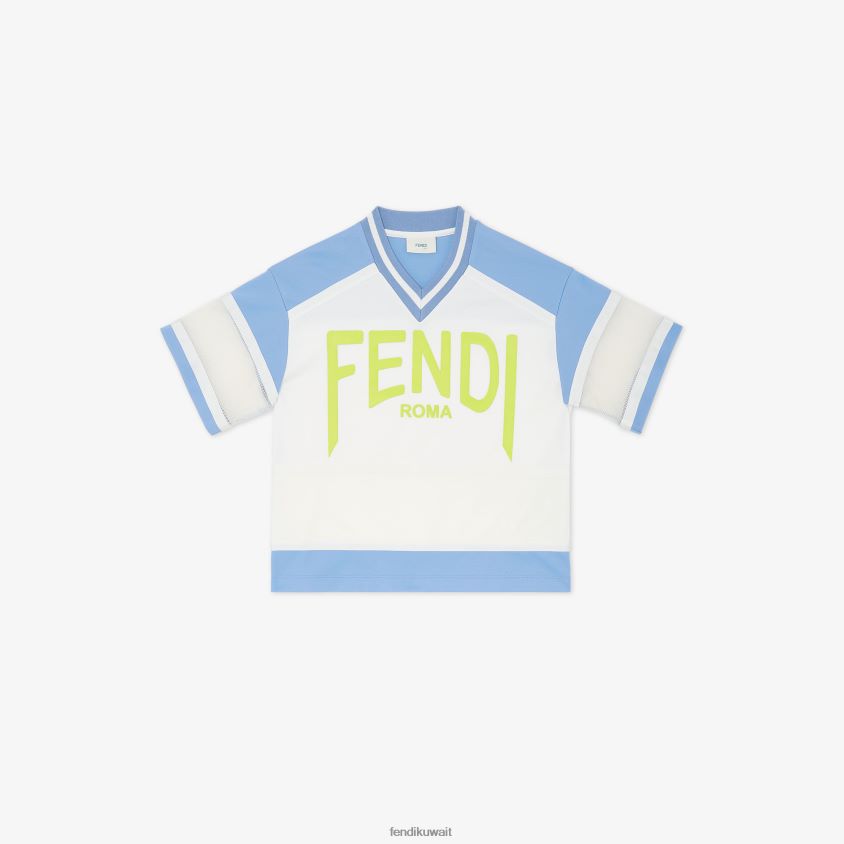 Fendi أبيض أطفال تي شيرت ماكسي من الأسيتات مع حروف RTJZ2968 ثياب