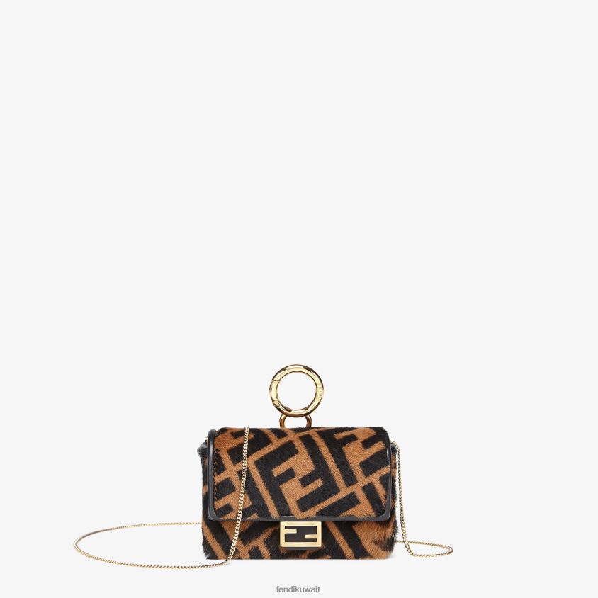 Fendi بني نحيف سحر جلد الغنم RTJZ364 مُكَمِّلات