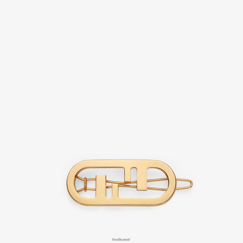 Fendi ذهب نحيف مشبك شعر RTJZ373 مجوهرات